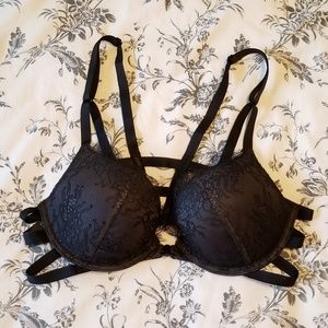 Victoria's Secret Black Strappy Push up Bra
